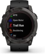 Garmin Fenix 7 Pro Solar, Glass, Slate Gray Stainless Steel with Black Silicone Band AU ™ - Image 2