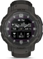 Garmin Instinct Crossover Solar Hybrid Smart Watch 45mm Solar Charger Rugged Design and Super Luminova Hands 70 Day Run Time 30 Sports GPS Cardio SpO2 Activity Tracker (Graphite) AU ™