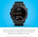 Garmin Fenix 7 Pro Solar, Glass, Slate Gray Stainless Steel with Black Silicone Band AU ™ - Image 3