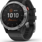 Garmin Fenix 6X Pro, Premium Multisport GPS Watch, Features Mapping, Music, Grade-Adjusted Pace Monitoring and Pulse Ox Sensors, Black with Black Band AU ™