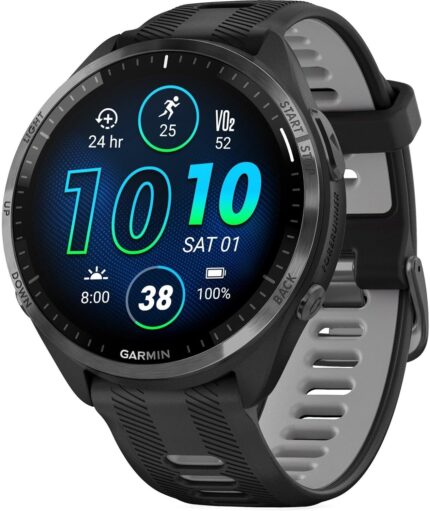 Garmin Forerunner 965 Running Smartwatch, Colorful AMOLED Display, Training Metrics and Recovery Insights, Black and Powder Gray AU ™
