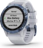 Garmin Fenix 6 Pro Solar, Premium Multisport GPS Smartwatch, Mineral Blue With Whitestone Band AU ™ - Image 2